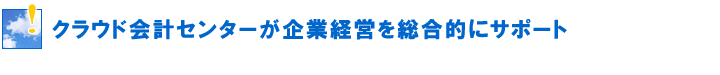 クラウド会計センターが企業経営を総合的にサポート